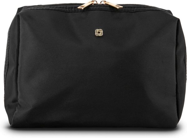 Samsonite Everyday Travel Bag - Polyester Body with Full Zip Around Opening - Spacious Main Compartment & 4 Interior Slip Pockets - Perfect For Everyday Essentials, Cosmetics, Toiletries, Tech - Black bagel