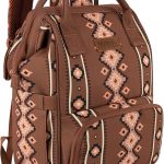 Wrangler Aztec Backpack Organized Daypack Travel Baby Bag with Stroller Strap and Side Bottle Pockets WG2204-9110CM-0