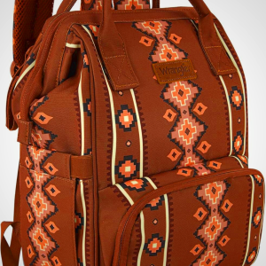 Wrangler Aztec Backpack Organized Daypack Travel Baby Bag with Stroller Strap and Side Bottle Pockets WG2204-9110CM