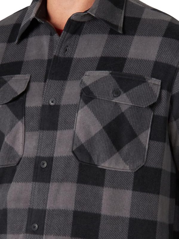 Wrangler Authentics Mens Long Sleeve Heavyweight Fleece Shirt-2