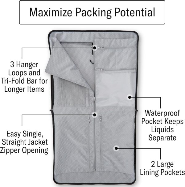 Samsonite UpLIFT 23” Bifold Garment Bag - Includes Wet Pocket and StackIt Strap™ Bi-Fold Bar To Prevent Creases - Tri-Fold Bar Option For Longer Items - Designed For Ultra Light Travel - Black uplift modeling