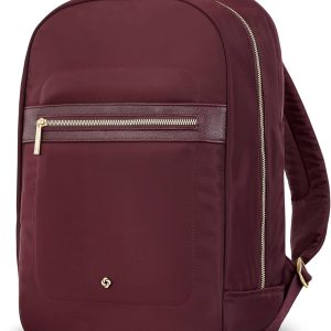 Samsonite Mobile Solutions 2 Essential Backpack - Work & Commuter Backpack with Padded Laptop Compartment, Front Zip Pocket with Key Leash, Water Bottle Sleeve, StackIt™ Strap - Merlot solutions architect