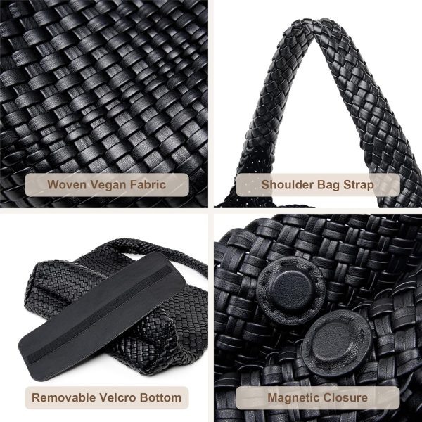 Large Woven Tote Bag for Women Weave Purse Woven Leather Handbag-3