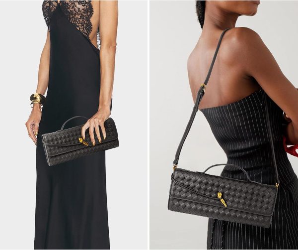 Joryin Woven Purse for Women Evening Clutch Woven Leather Handbags Crossbody Bag Purse Formal Evening Bag, Vegan Leather woven city