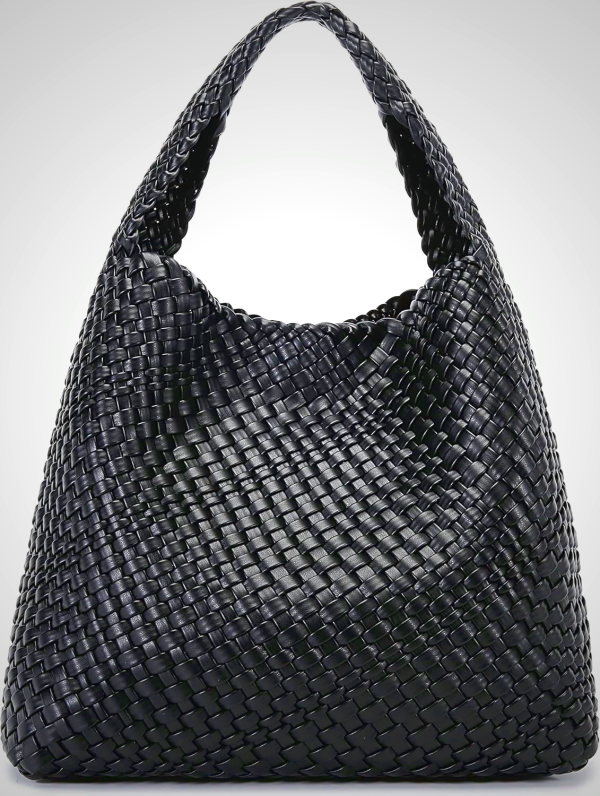 Queenoris Woven Purse for Women: Top-Handle Shoulder Bag, Soft Summer Hobo Tote