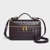 Trendy Woven Crossbody Purse Bag for Women Cute Shoulder Bag Square Box Bags Mini PU Leather Top Handle Purses Handbag forever 21