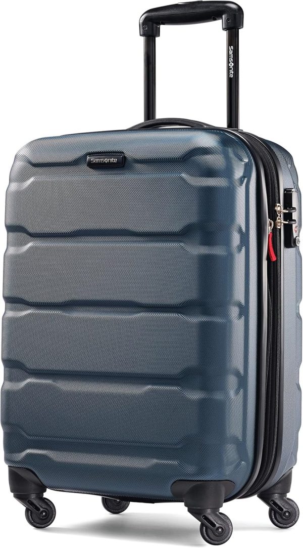Samsonite Omni PC Hardside Expandable Luggage with Spinner Wheels, Teal, Carry-On 20-Inch samsonite freeform
