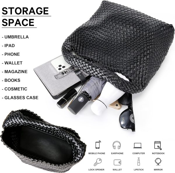 Queenoris Fashion Woven Purse for Women Top-handle Shoulder Bag Soft Summer Hobo Tote Bag queenoris bag review