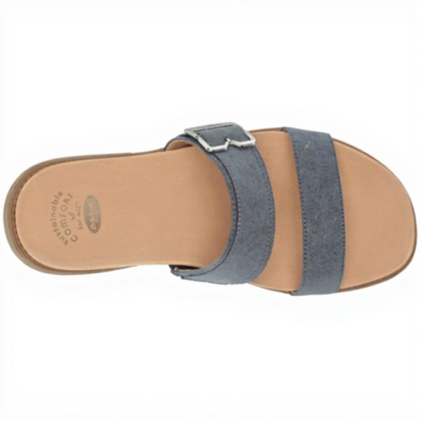 Dr Scholls Alyssa Slide Sandal Women Oxide Blue Microfiber
