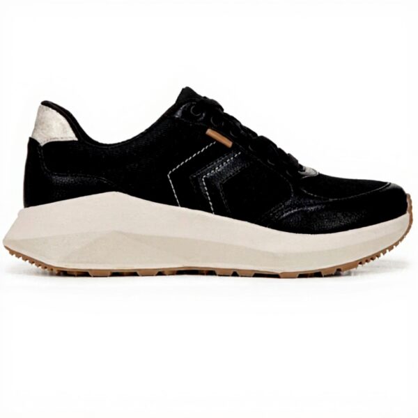 Dr Scholls Hannah Retro Sneaker Womens Black Ribbed Fashion