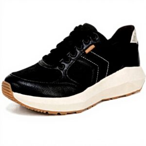 Dr Scholls Hannah Retro Sneaker Womens Black Ribbed Fashion