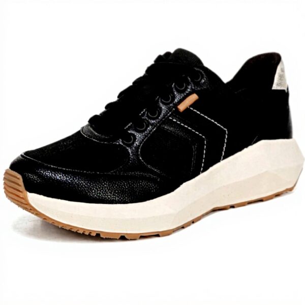 Dr Scholls Hannah Retro Sneaker Womens Black Ribbed Fashion