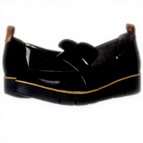 Dr Scholls Women Webster Loafer Black Patent Microfiber Comfort