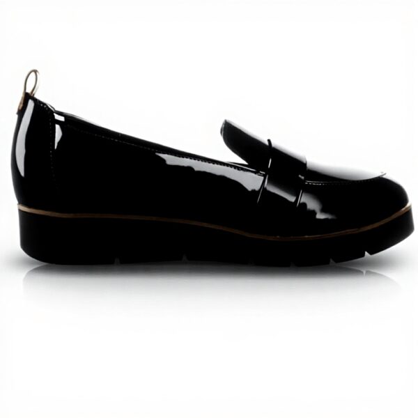 Dr Scholls Women Webster Loafer Black Patent Microfiber Comfort