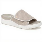 Dr Scholls Womens Time Off Slide Sandal Oyster Microfiber