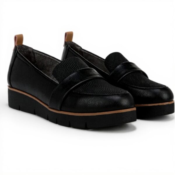 Dr Scholls Women Webster Loafer Black Faux Leather Comfort
