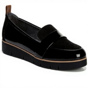 Dr Scholls Women Webster Loafer Black Patent Comfort