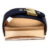 Dr Scholls Womens Navy Blue Leather Slide Sandals Wood Midsole