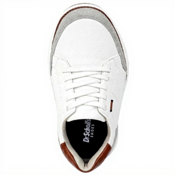 Dr Scholls Mens Synergy Sneaker White Grey Slip On Comfort