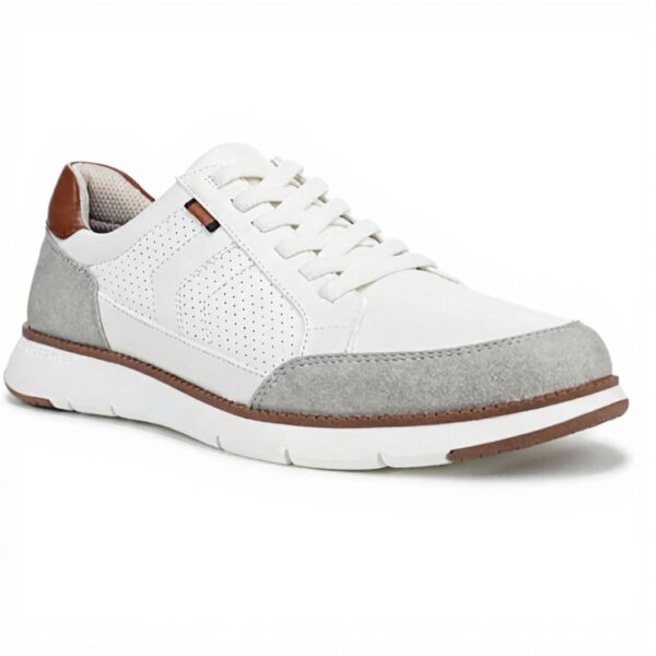 Dr Scholls Mens Synergy Sneaker White Grey Slip On Comfort