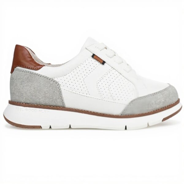 Dr Scholls Mens Synergy Sneaker White Grey Slip On Comfort