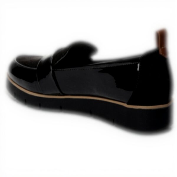 Dr Scholls Womens Loafers Black Patent Comfort Platform