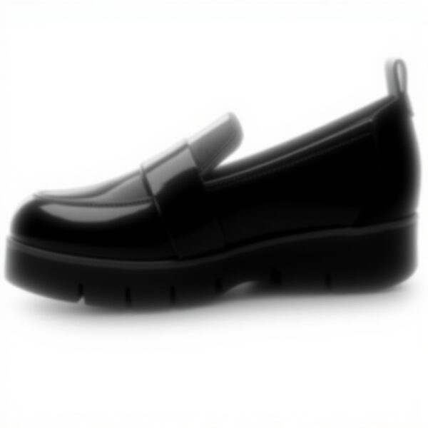 Dr Scholls Womens Loafers Black Patent Comfort Platform