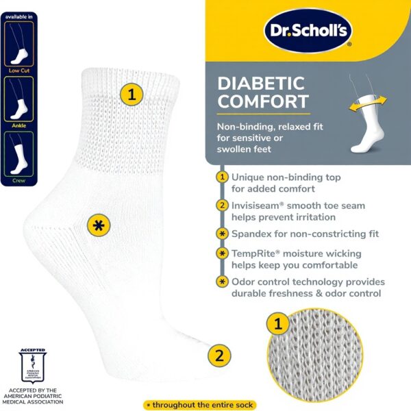 Dr Scholls Womens Casual Socks 4-Pack Black Ankle