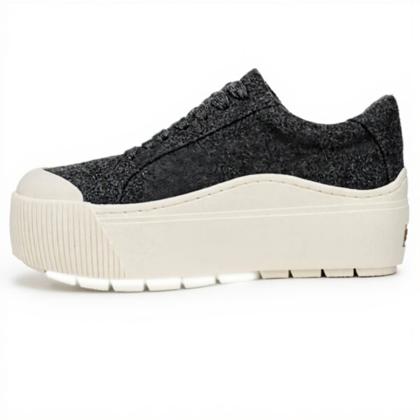 Dr Scholls Womens Sneakers Charcoal Grey Wool Platform