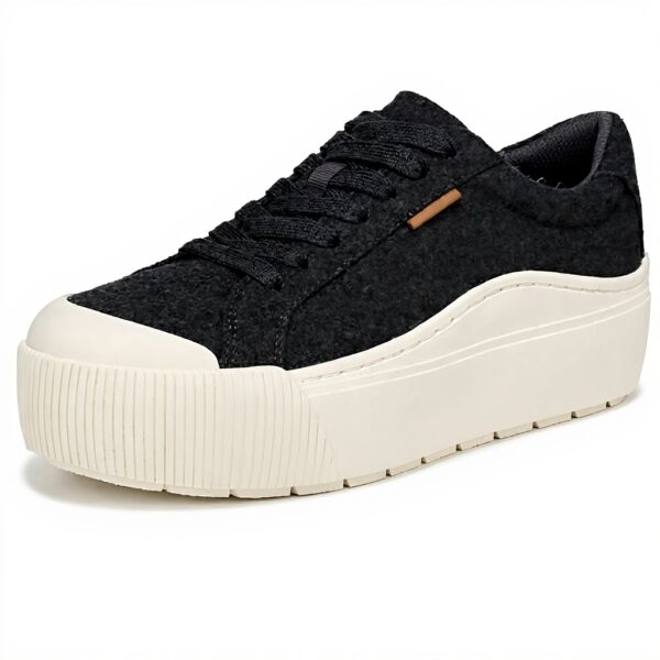 Dr Scholls Womens Sneakers Charcoal Grey Wool Platform