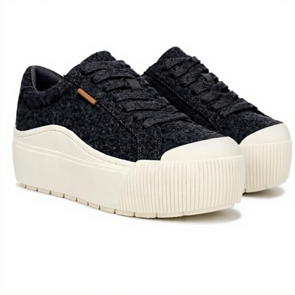 Dr Scholls Womens Sneakers Charcoal Grey Wool Platform