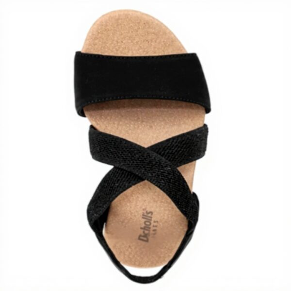 Dr Scholls Work Womens Wedge Sandal Black Fabric Comfort