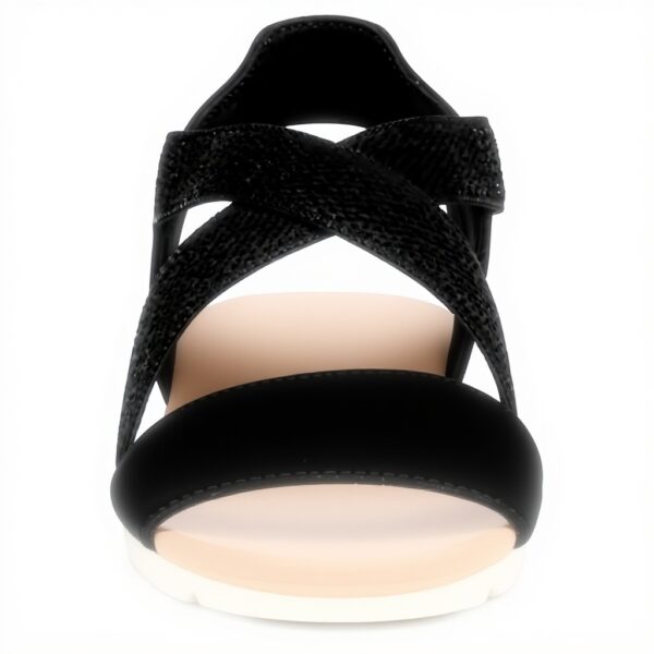 Dr Scholls Work Womens Wedge Sandal Black Fabric Comfort