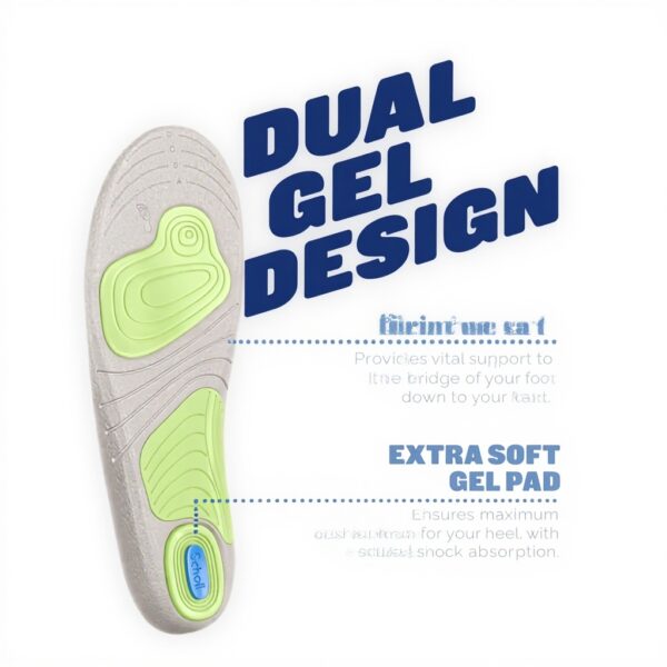 Scholl Sport Gel Insoles Men Women Shock Absorption UK 7-12