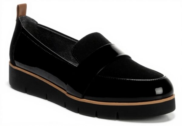 Dr Scholls Womens Loafers Black Patent Microfiber Comfort