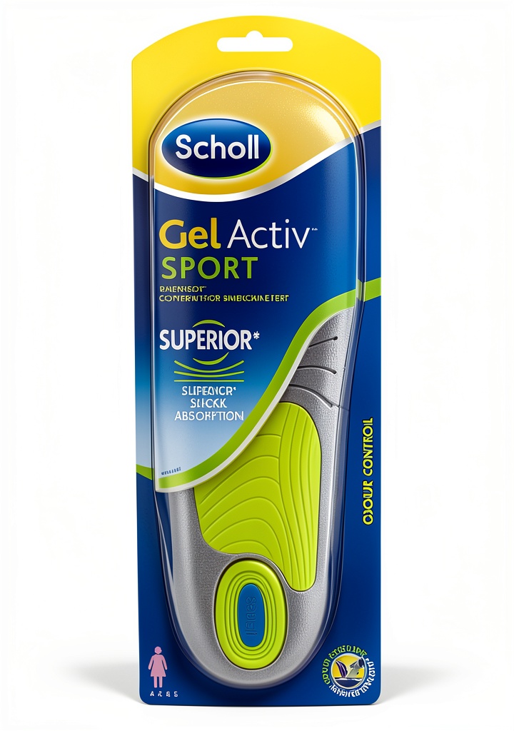 Scholl Sport GelActiv Insoles showing gel inserts and fabric coating